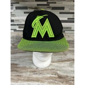 Miami Marlins MLB Baseball New Era 59FIFTY Fitted Hat Sz 7 5/8 Green Cap